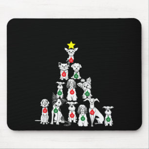 Feliz Navidog Funny Christmas Dog Cute Xmas Tree D Mouse Pad