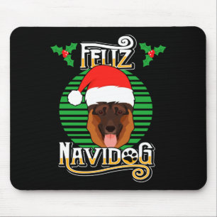 Feliz Navidog German Shepherd Dog Holiday Merry Ch Mouse Pad