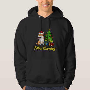 Feliz Navidog Welsh Corgi Santa Hat Christmas Hoodie