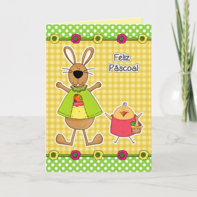 Feliz Páscoa Easter Card in Portuguese (Front)
