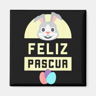 Feliz pascua happy easter spanish language bunny F Magnet