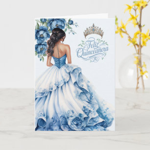 Feliz Quinceanera 15th Birthday Shades of Blue Card