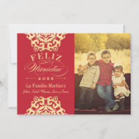 Feliz Tarjeta de la Photo by Navidad en Rojo y Oro