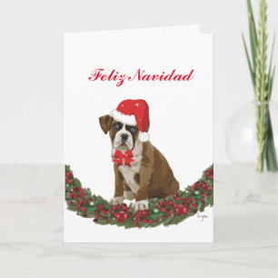 Felize Navidad lindo perro festivo Holiday Card