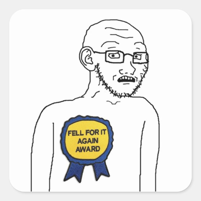 Fell for it again wojak stickers (Front)