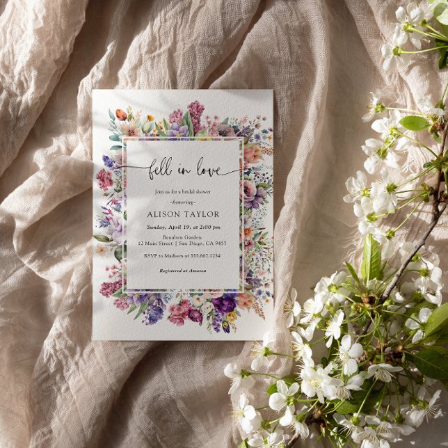 Fell In Love Bridal Shower Floral Spring Garden Invitation (Creator Uploaded)