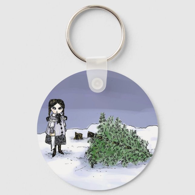 Felling the Holiday Tree Key Ring (Front)