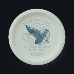 Fellowship Elven Brooch Quote Graphic Paper Plate<br><div class="desc">Celebrate the Fellowship with this elegant, Lord of the Rings™ Elven brooch design. Featuring a beautifully detailed leaf carried on swirling Elvish vines, the artwork symbolizes the connection between those entrusted with the protection of Middle-Earth™. The meaningful quote, “Even the smallest person can change the course of the future, ”...</div>