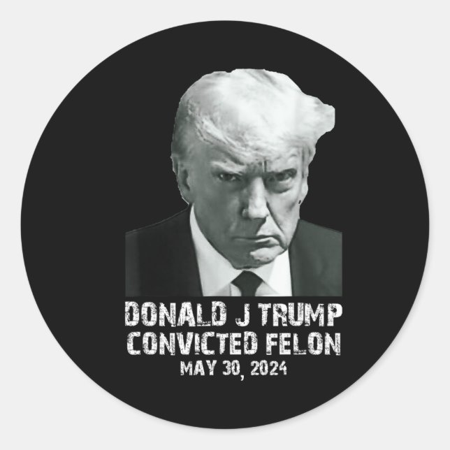 Felon Donald Trump Guilty Lock Him Up Trump Prison Classic Round Sticker (Front)