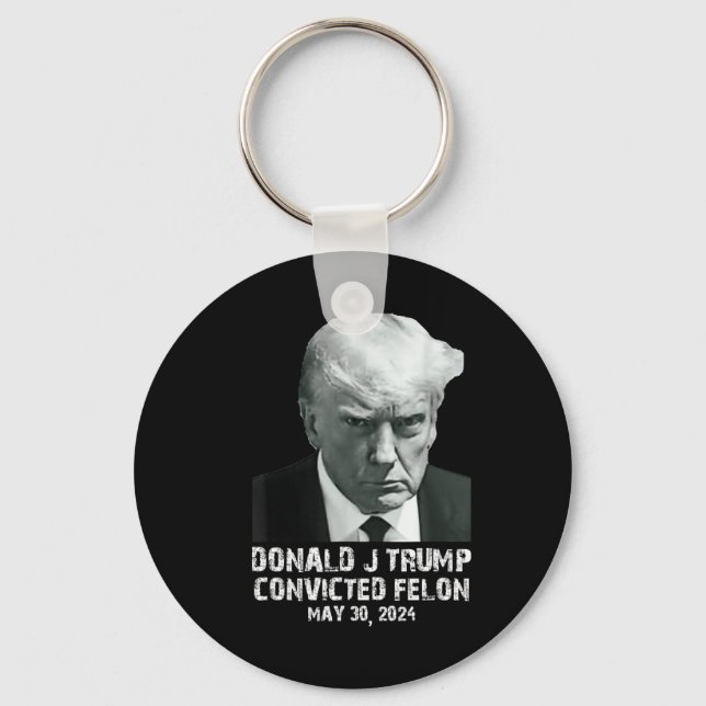 Felon Donald Trump Guilty Lock Him Up Trump Prison Key Ring (Front)