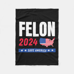 Felon Trump 2024 Save America Election Day Fleece Blanket