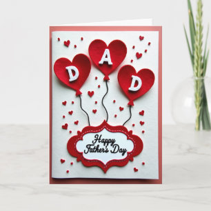Felt Hearts Fathers Day Card