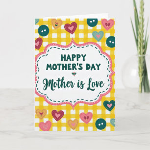 Felt Hearts Mothers Love Card