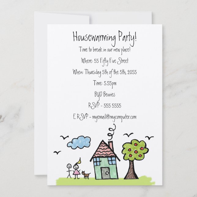Felt House Warming Moving Party Invite Invitation (Front)