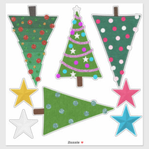 Felt Look Christmas Trees and Stars