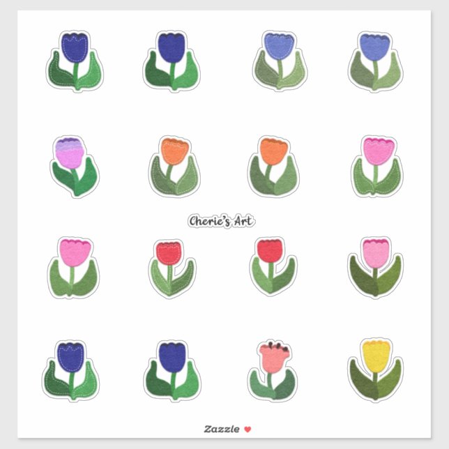Felt Look Tulips Sheet of Cute (Sheet)