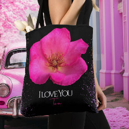 Felt Pen Pink Rose - Personalised Trendy  Tote Bag