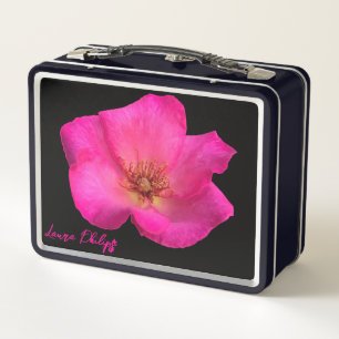 Felt pen roses - Personalised Metal Lunch Box