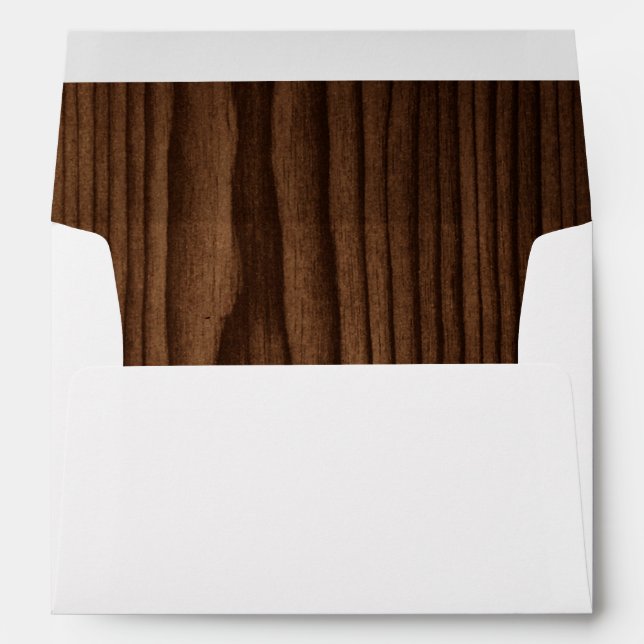 Felt & Rustic Dark Wood Look Wedding Envelope (Back (Bottom))