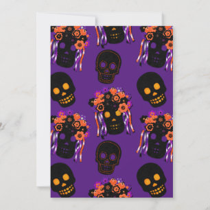 Felt Style Sugar Skulls Birthday Day of the Dead