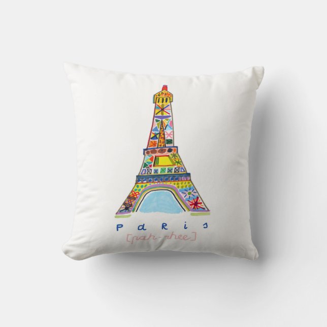 Felt Tip Drawing of Paris Cushion (Front)