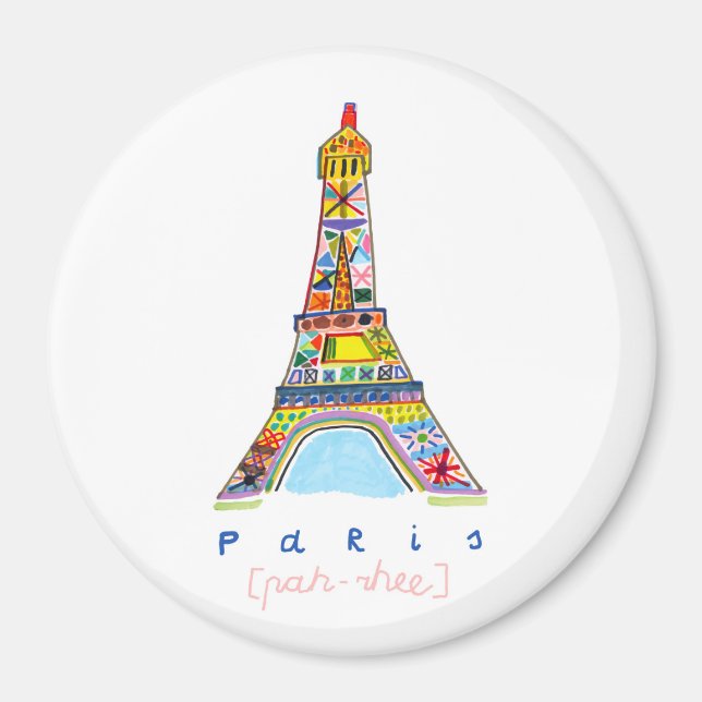 Felt Tip Drawing of Paris Magnet (Front)