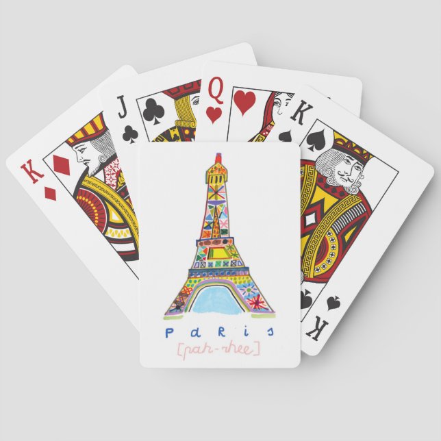 Felt Tip Drawing of Paris Playing Cards (Back)