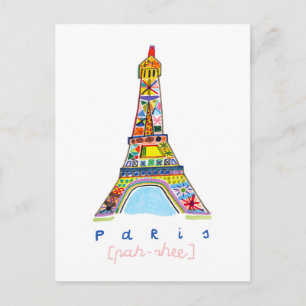 Felt Tip Drawing of Paris Postcard