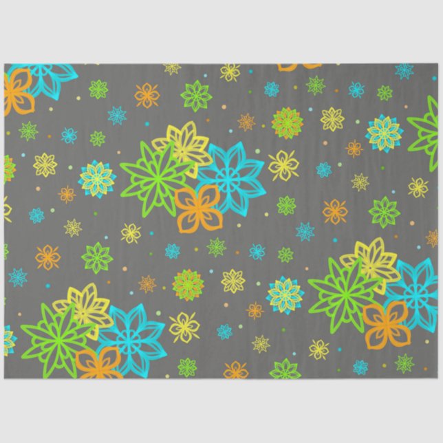 Felt Tip Flowers - Emmy Pattern Tissue Paper (Front)
