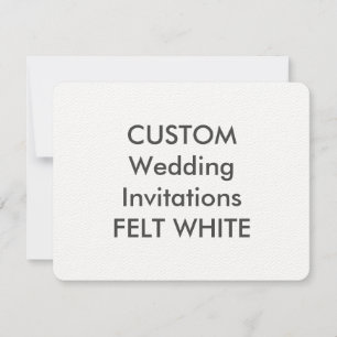 FELT WHITE 110lb 5.5" x 4.25" Wedding Invitations