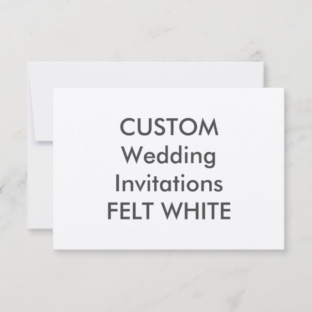 FELT WHITE 5” x 3.5" Wedding Invitations (Front)
