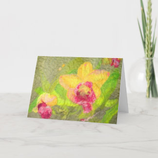 Felted orchids card
