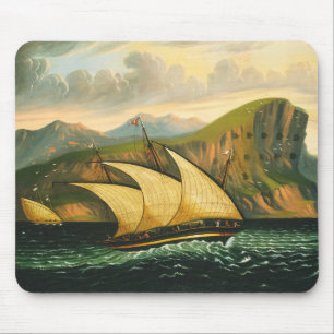 Felucca off Gibraltar by Thomas Chambers Mouse Pad