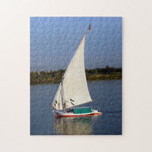 Felucca sailing along the Nile - Aswan, Egypt Jigsaw Puzzle