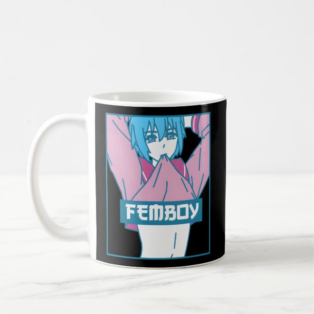 Fem Aesthetic Pastel Yaoi Anime Crossdressing Coffee Mug (Left)