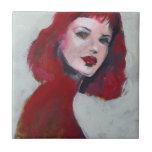 Fem Portrait - Red Ceramic Tile<br><div class="desc">Fem Portrait I by Jennifer Paxton Parker. | 140912GG</div>