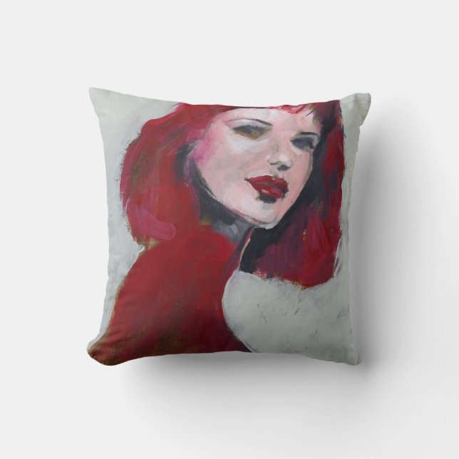 Fem Portrait - Red Cushion (Front)