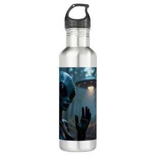 Female Alien Extraterrestrial and UFO 710 Ml Water Bottle