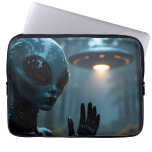 Female Alien Extraterrestrial and UFO Laptop Sleeve