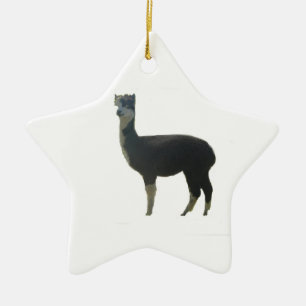 Female alpaca ceramic tree decoration