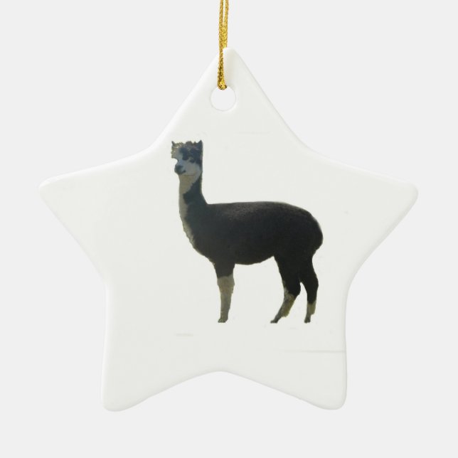 Female alpaca ceramic tree decoration (Front)