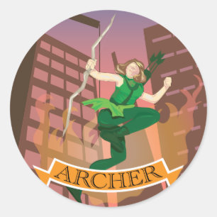 Female Archer Illustration Sticker