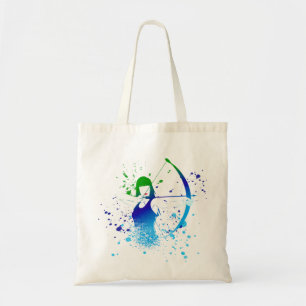 Female Archer Paint Splash Tote Bag