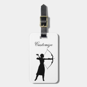 Female Archer Silhouette Thunder_Cove Luggage Tag
