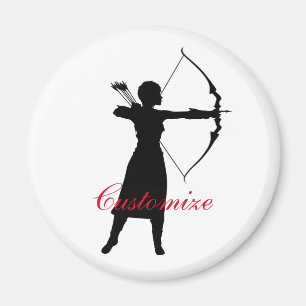 Female Archer Silhouette Thunder_Cove Magnet