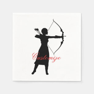Female Archer Silhouette Thunder_Cove Napkin