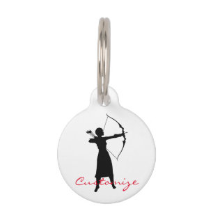Female Archer Silhouette Thunder_Cove Pet Tag