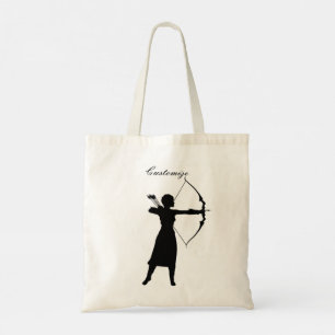 Female Archer Silhouette Thunder_Cove Tote Bag