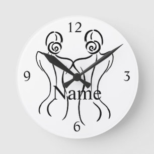 Female Art Illustration Thunder_Cove Round Clock