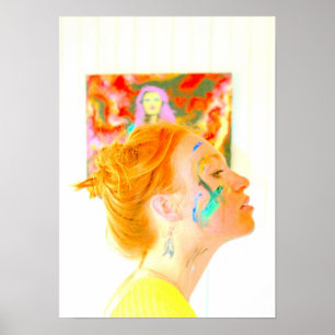 Female artist posing poster